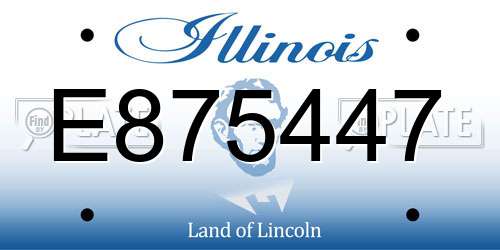 E875447 Illinois License Plate