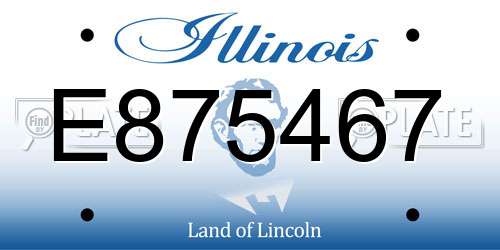 E875467 Illinois License Plate