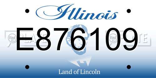 E876109 Illinois License Plate