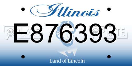 E876393 Illinois License Plate