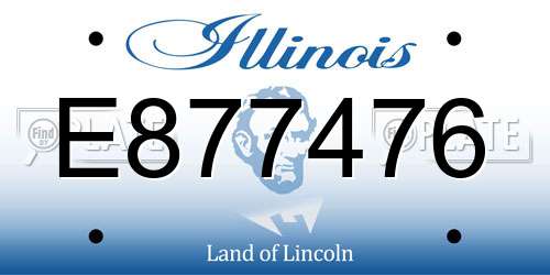 E877476 Illinois License Plate