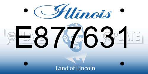 E877631 Illinois License Plate