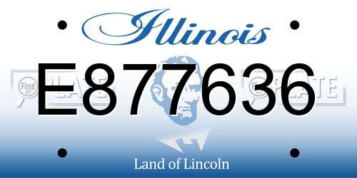 E877636 Illinois License Plate