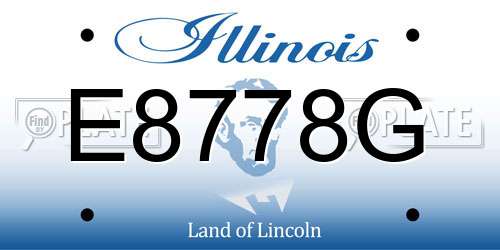 E8778G Illinois License Plate