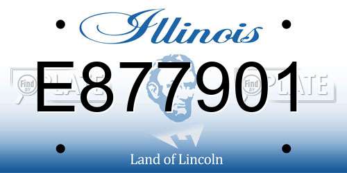E877901 Illinois License Plate