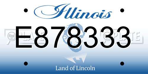 E878333 Illinois License Plate