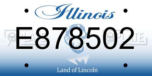 E878502 Illinois License Plate