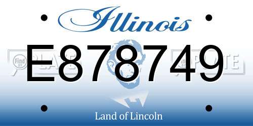 E878749 Illinois License Plate