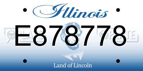 E878778 Illinois License Plate