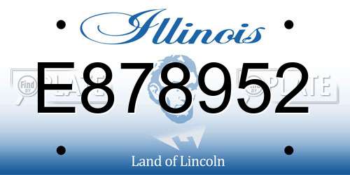 E878952 Illinois License Plate