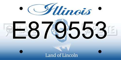 E879553 Illinois License Plate