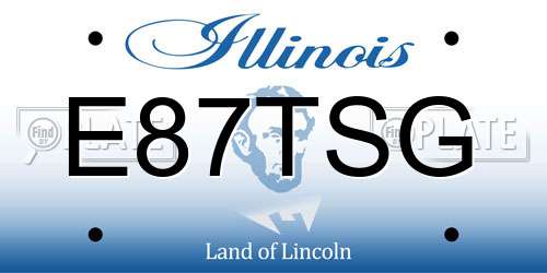 E87TSG Illinois License Plate