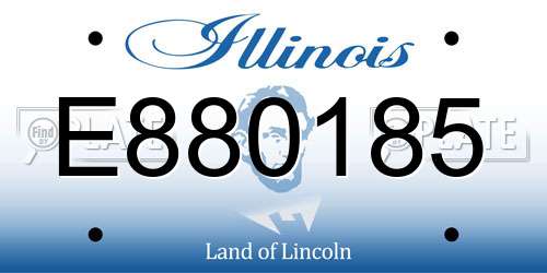 E880185 Illinois License Plate
