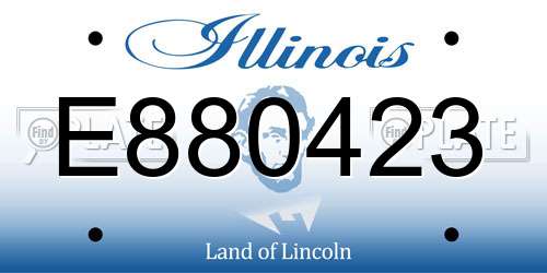 E880423 Illinois License Plate