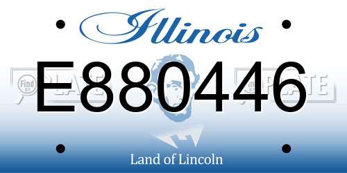 E880446 Illinois License Plate