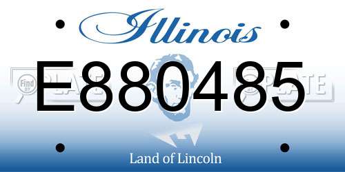 E880485 Illinois License Plate