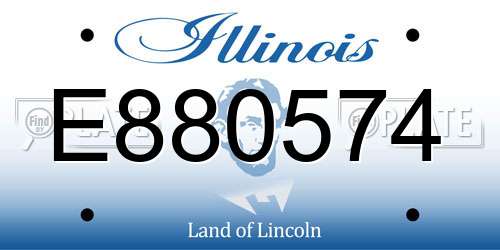 E880574 Illinois License Plate