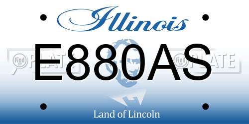 E880AS Illinois License Plate