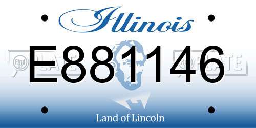 E881146 Illinois License Plate
