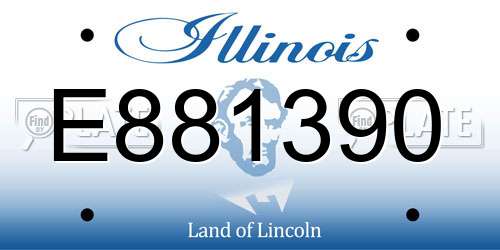 E881390 Illinois License Plate