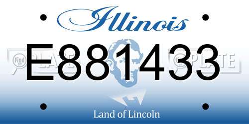 E881433 Illinois License Plate