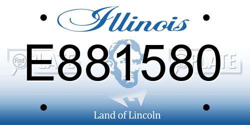 E881580 Illinois License Plate