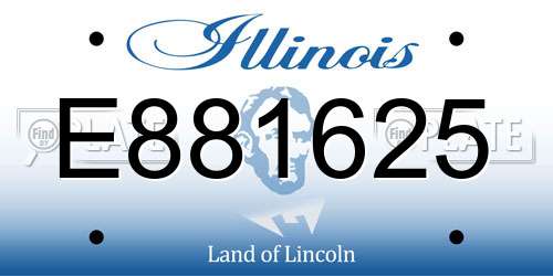 E881625 Illinois License Plate