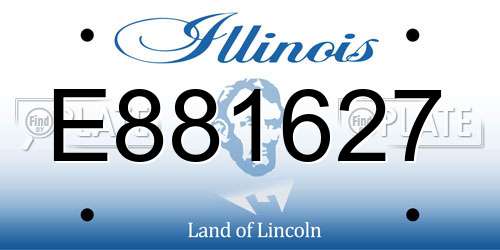 E881627 Illinois License Plate
