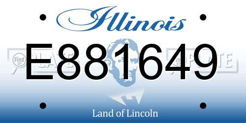 E881649 Illinois License Plate
