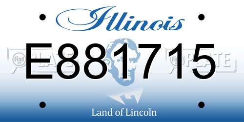 E881715 Illinois License Plate