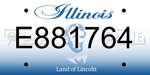 E881764 Illinois License Plate