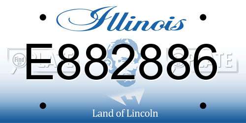 E882886 Illinois License Plate