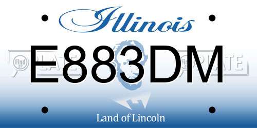 E883DM Illinois License Plate