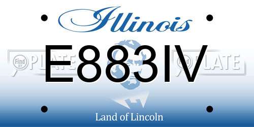 E883IV Illinois License Plate