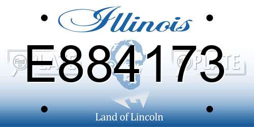 E884173 Illinois License Plate
