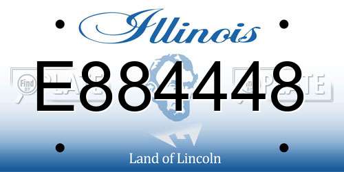 E884448 Illinois License Plate