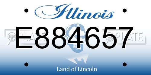E884657 Illinois License Plate