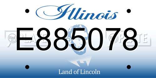 E885078 Illinois License Plate