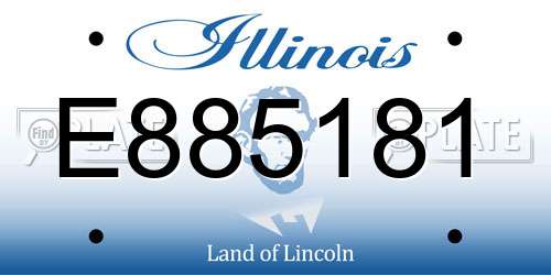 E885181 Illinois License Plate