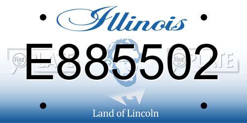 E885502 Illinois License Plate