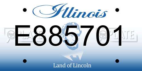 E885701 Illinois License Plate