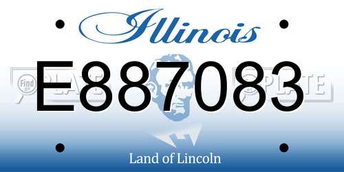 E887083 Illinois License Plate