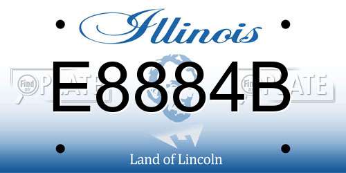 E8884B Illinois License Plate