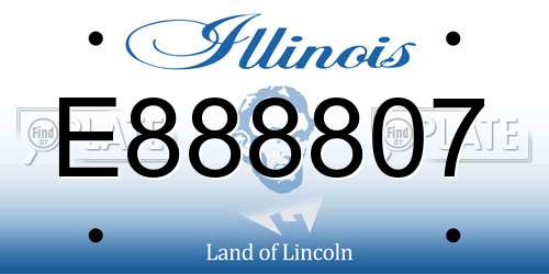 E888807 Illinois License Plate