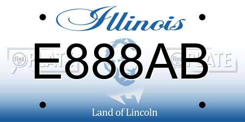 E888AB Illinois License Plate