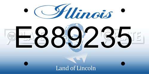 E889235 Illinois License Plate