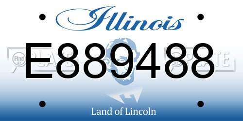 E889488 Illinois License Plate
