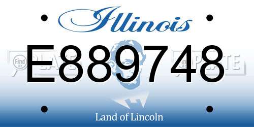 E889748 Illinois License Plate