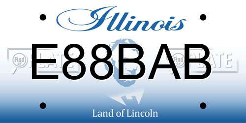 E88BAB Illinois License Plate