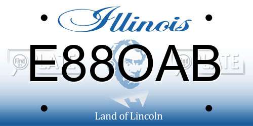 E88OAB Illinois License Plate
